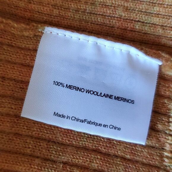 Tory Burch Gold Heather Simone Merino Wool Ribbed Knit Cardigan Womens Medium - Picture 5 of 7